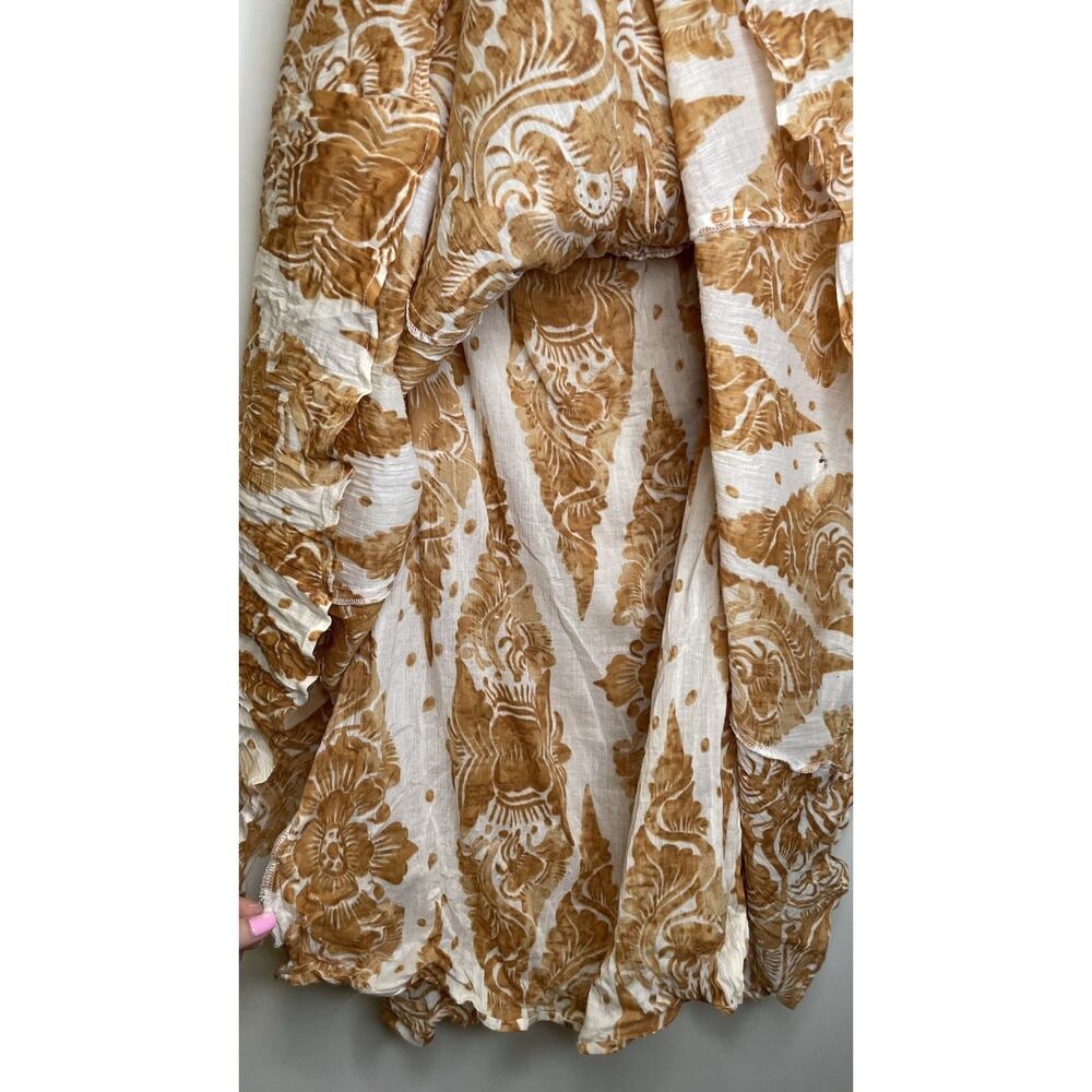 Diane Von Furstenberg Floral Silk Sleeveless Dress Yellow Cream Womens Size 4 - Picture 5 of 13